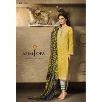 Asim Jofa Luxury Lawn Collection 2016 Original - 03 Pcs Suit AJL12-A